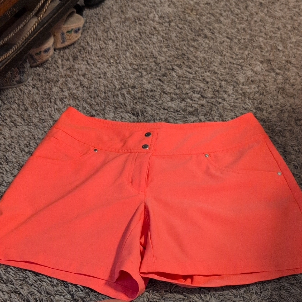 Slazenger Neon Coral High-Waist Golf Shorts